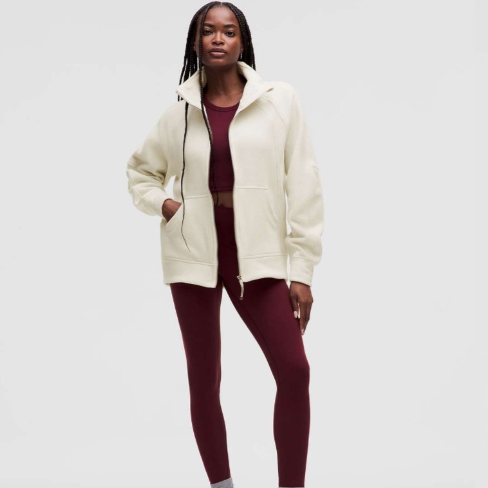 Lululemon Scuba Tumbled Fleece Funnel-Neck Full Zip| Bone | s: M/L - Picture 4 of 8